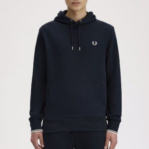 Sweat Fred Perry Capuz Tipped Marine / White