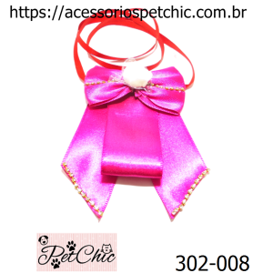 302-008 – Laço ponta duplo pescoço flor eva “GG” (c/06)