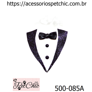 500-085A – Gola Reveillon smoking eva glitter (unidade)
