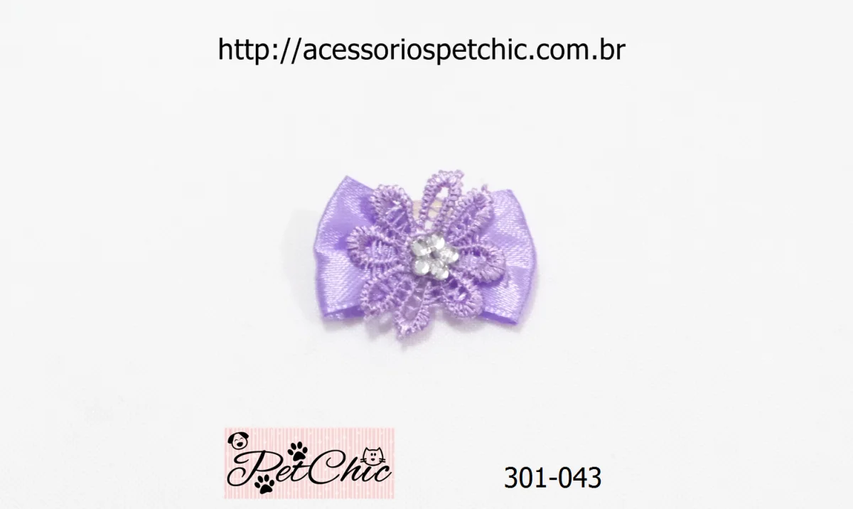 301-043 – Laço flor guipir e chaton “M” (c/10) - Image 3