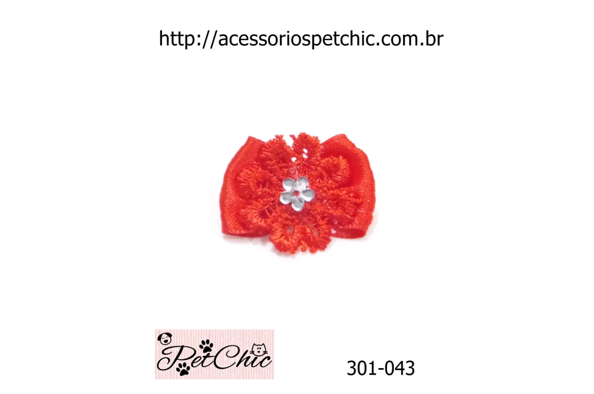 301-043 – Laço flor guipir e chaton “M” (c/10) - Image 4