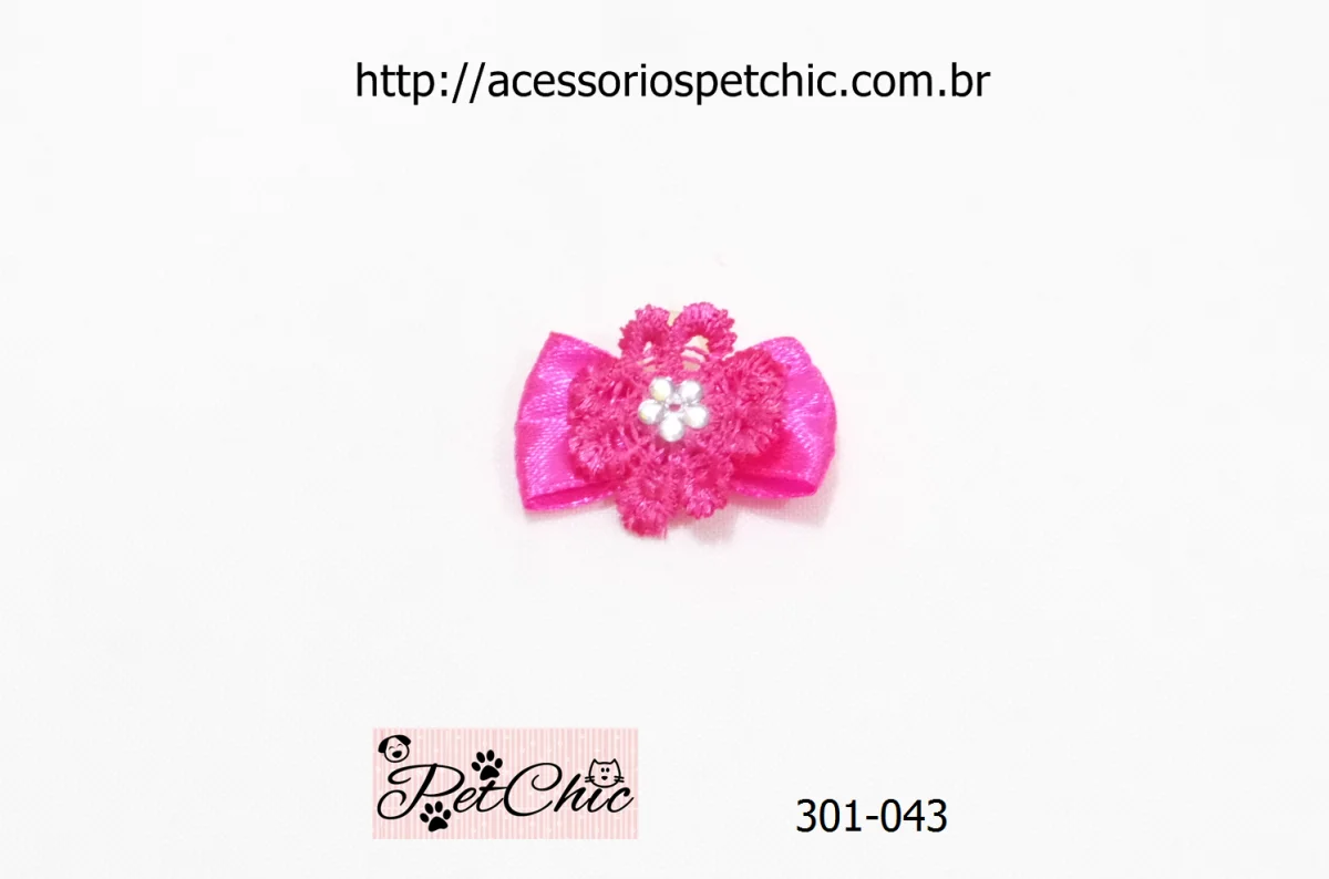 301-043 – Laço flor guipir e chaton “M” (c/10) - Image 9