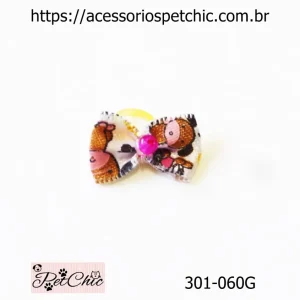 301-060G – Mini laço estampado “PP” (c/10)