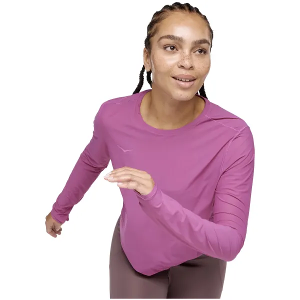 Hoka Airolite Run Long Sleeve Woman - Fushia - Image 4
