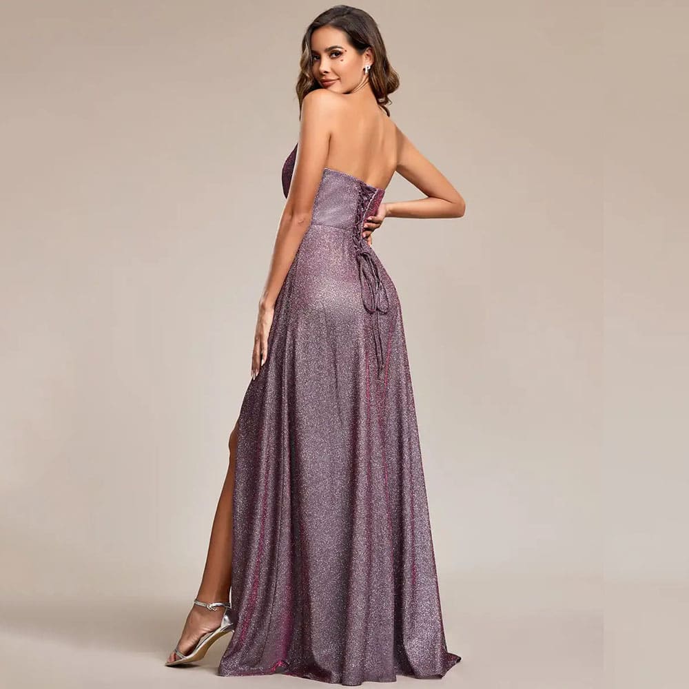 Vestido Longo de Festa Metalizado Tomara que caia Giovanna - Image 3