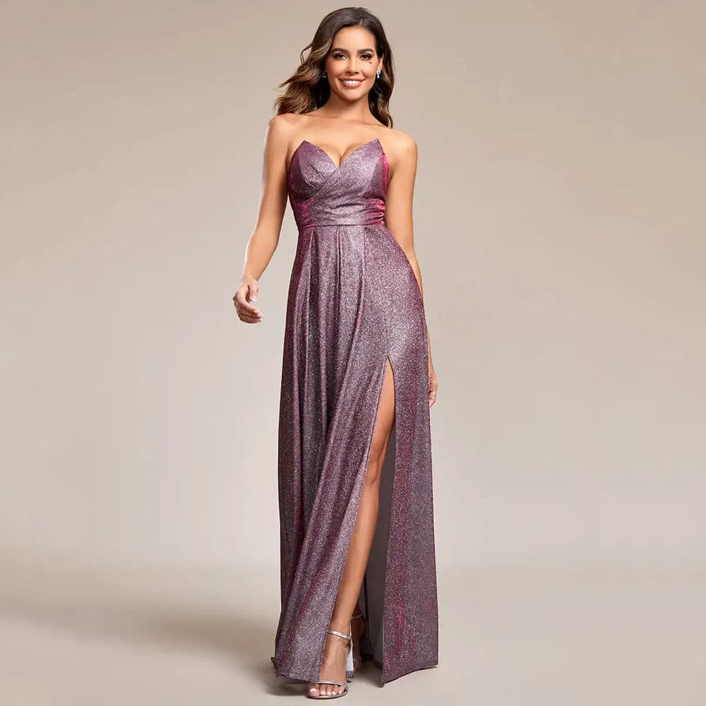Vestido Longo de Festa Metalizado Tomara que caia Giovanna - Image 4