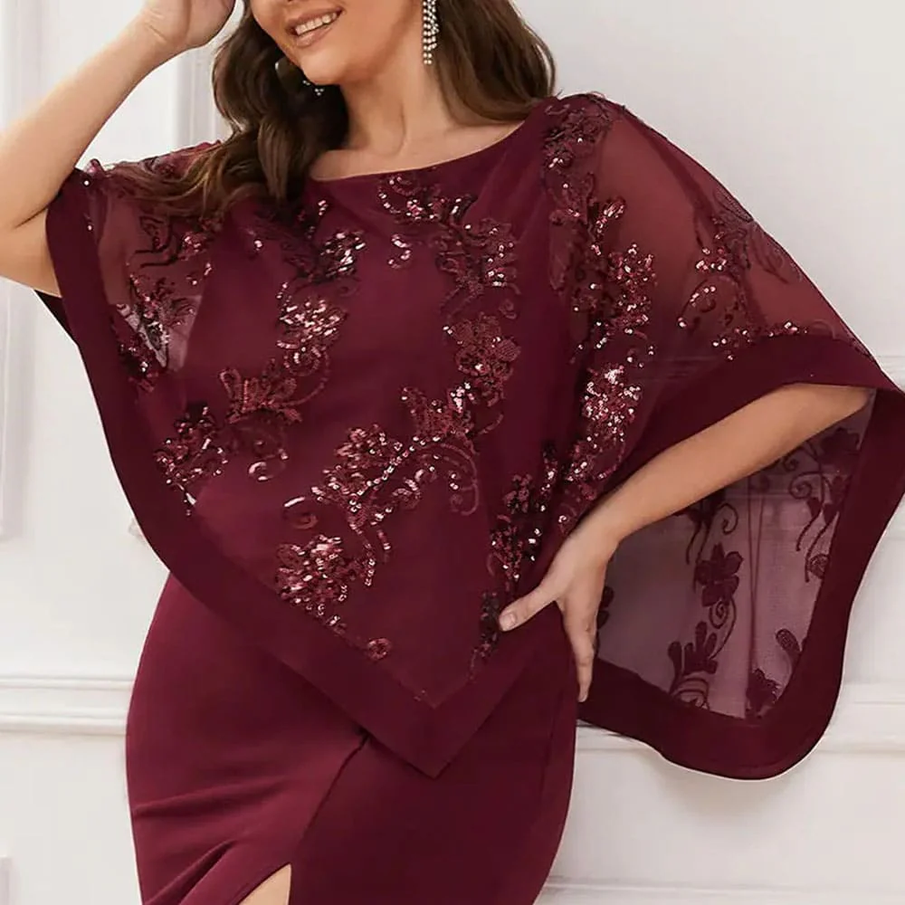 Vestido Longo de Festa Plus Size Bordado Fenda Lateral Elisa - Image 9